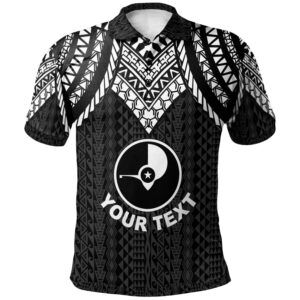 Yap Custom Personalised Polo Shirt - Polynesian Armor Style Black - BN39