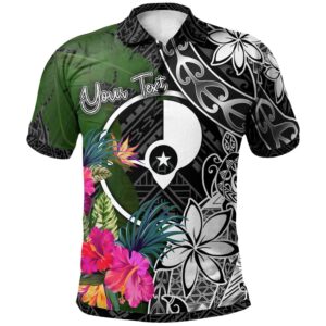 Yap Custom Personalised Polo Shirt - Turtle Plumeria Banana Leaf - BN11