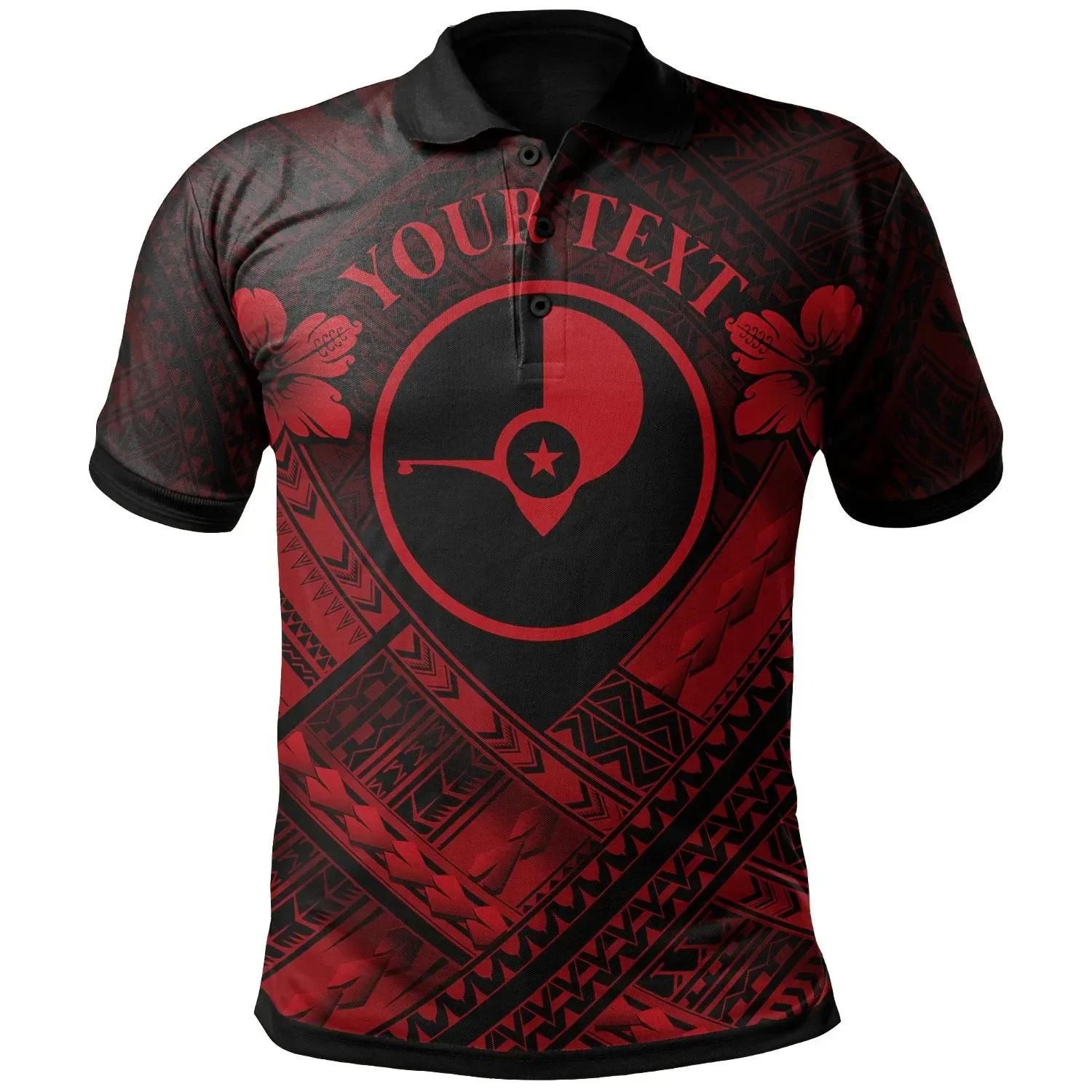 Yap Custom Polynesian Polo Shirt - Yap Red Seal Camisole Hibiscus Style - BN18 Yap Custom Polynesian Polo Shirt - Yap Red Seal Camisole Hibiscus Style - BN18