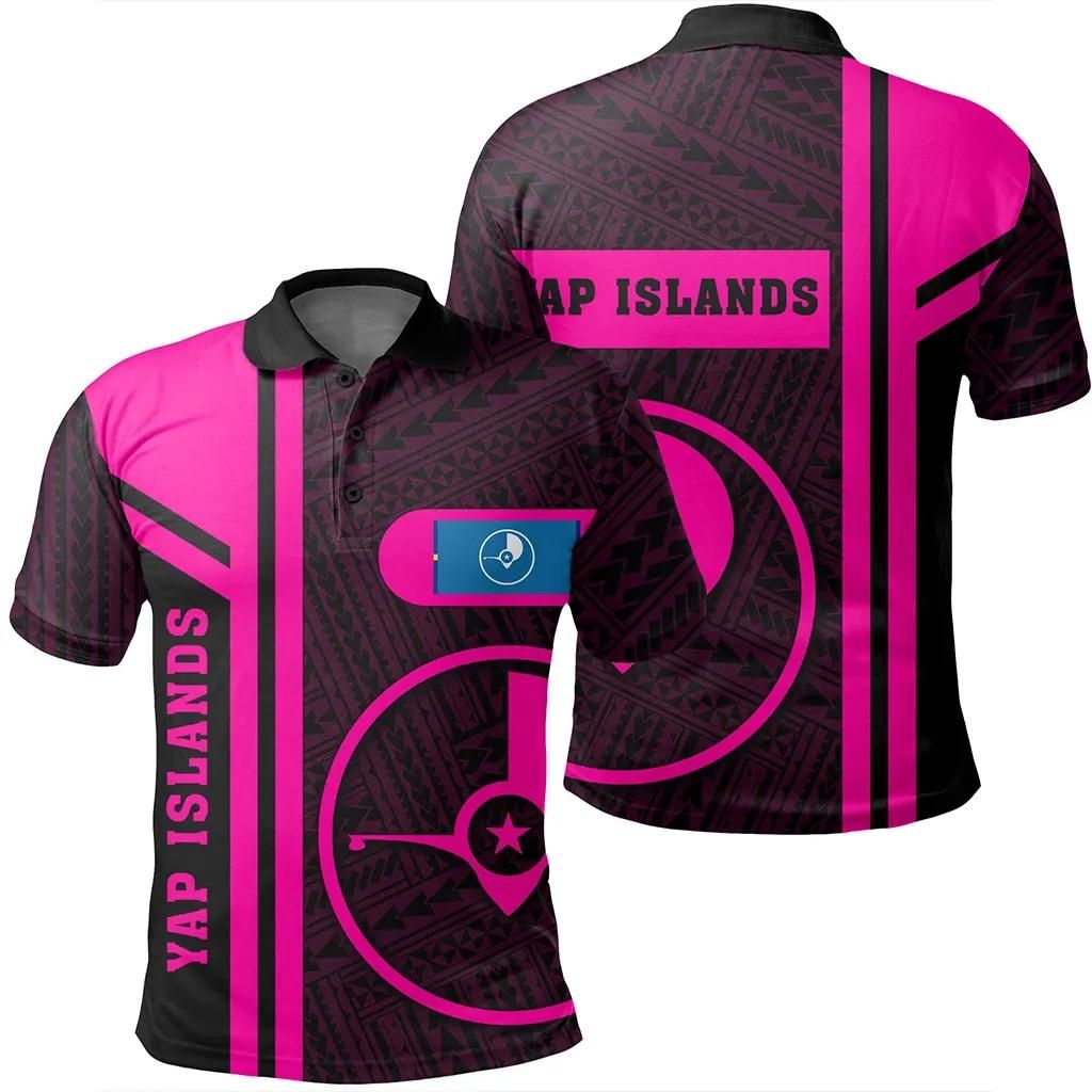 Yap Islands Pink Polo Shirt- Boba Style - AH - J14 Yap Islands Pink Polo Shirt- Boba Style - AH - J14