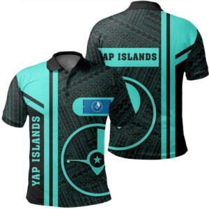 Yap Islands Turquoise Polo Shirt- Boba Style - AH - J14