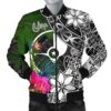Yap Men Bomber Jacket - Turtle Plumeria Banana Leaf - BN11 Bomber Jacket