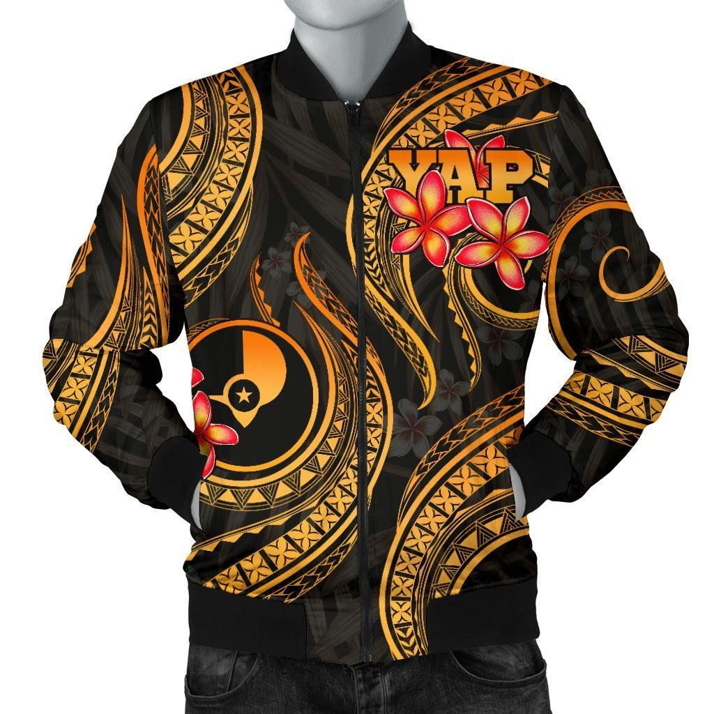 Yap-Micronesian-Men-Bomber-Jacket-Gold-Plumeria-BN11-Bomber-Jacket-1