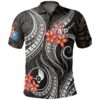 Yap Micronesian Polo Shirt - Black Plumeria - BN11
