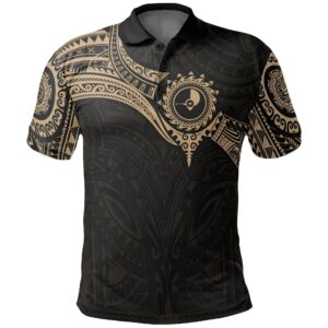 Yap Micronesian Polo Shirt - Gold Heart Shield - BN11
