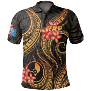Yap Micronesian Polo Shirt - Gold Plumeria - BN11