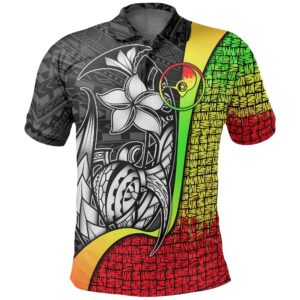 Yap Micronesian Polo Shirt Reggae - Turtle with Hook - BN11