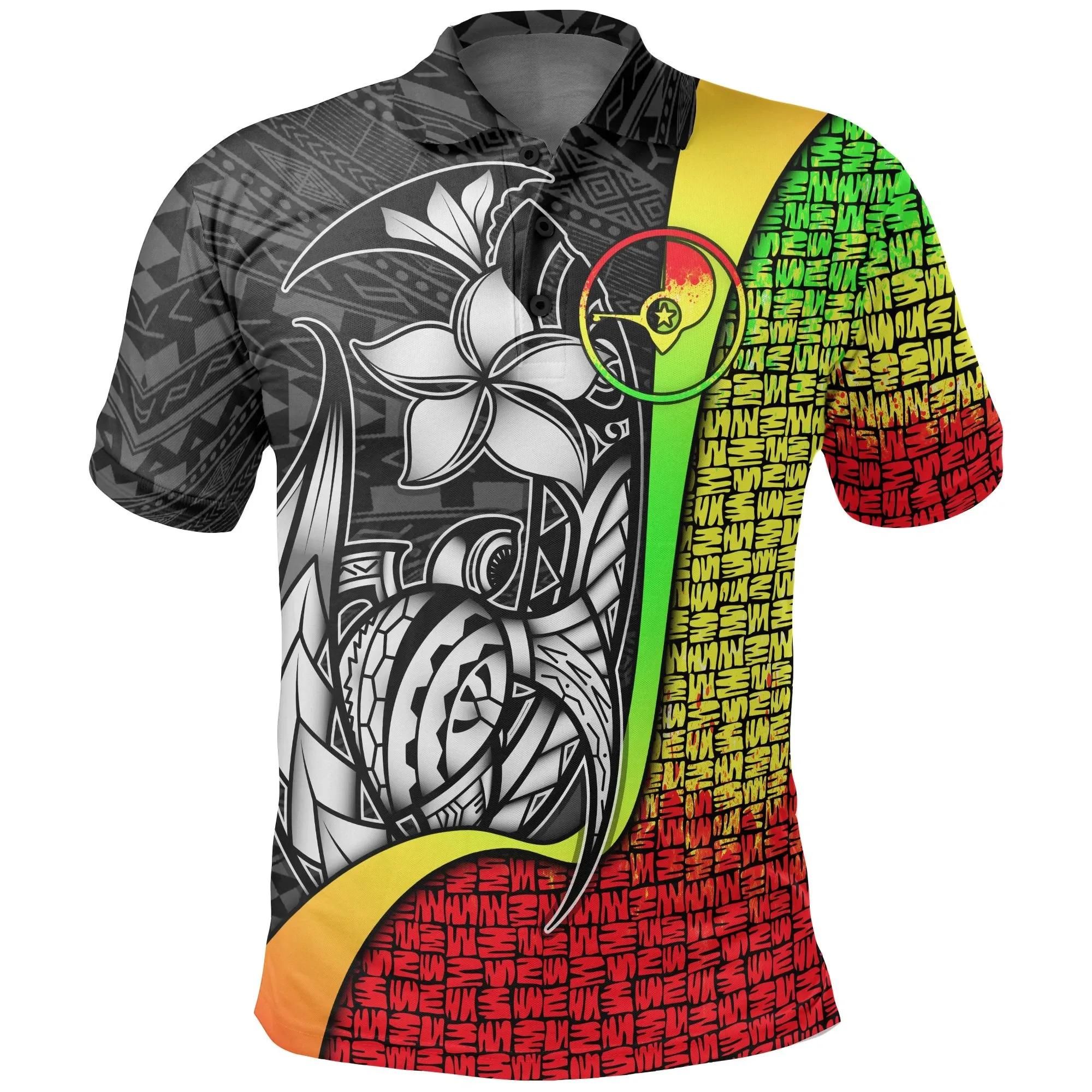 Yap Micronesian Polo Shirt Reggae - Turtle with Hook - BN11 Yap Micronesian Polo Shirt Reggae - Turtle with Hook - BN11