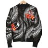 Yap Micronesian Women Bomber Jacket - Black Plumeria - BN11 Bomber Jacket