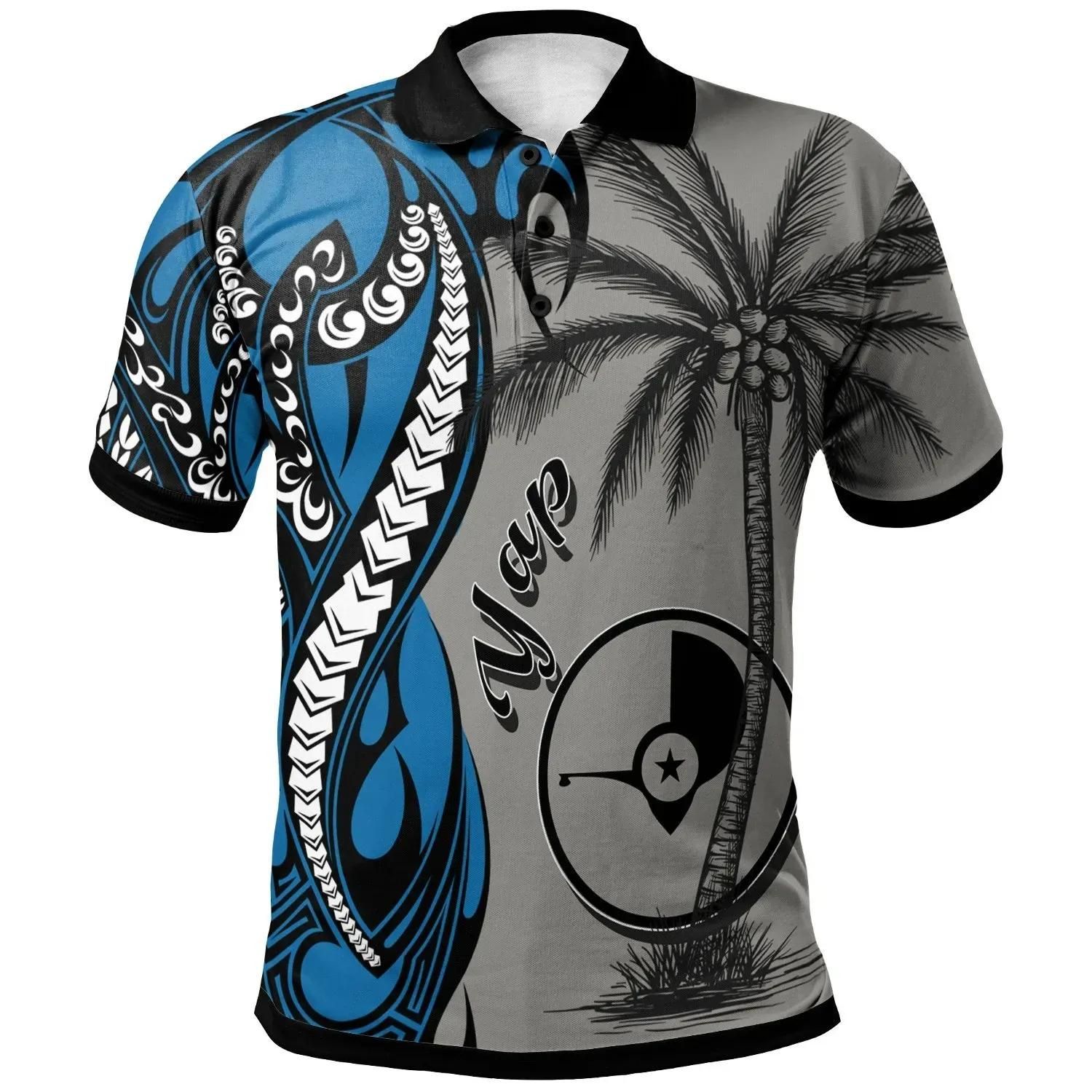 Yap Polo Shirt - Classical Coconut Tree - BN29 Yap Polo Shirt - Classical Coconut Tree - BN29