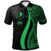 Yap Polo Shirt Green - Polynesian Tentacle Tribal Pattern - BN11