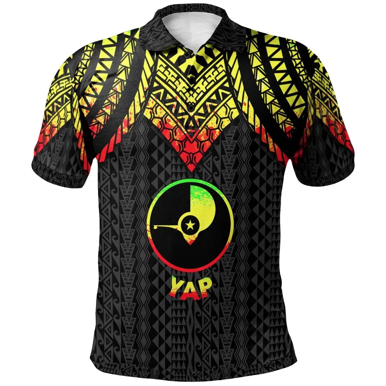 Yap Polo Shirt - Polynesian Armor Style Reagge - BN39 Yap Polo Shirt - Polynesian Armor Style Reagge - BN39