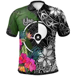 Yap Polo Shirt - Turtle Plumeria Banana Leaf - BN11
