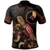 Yap Polynesian Polo Shirt - Turtle With Blooming Hibiscus Gold - BN22