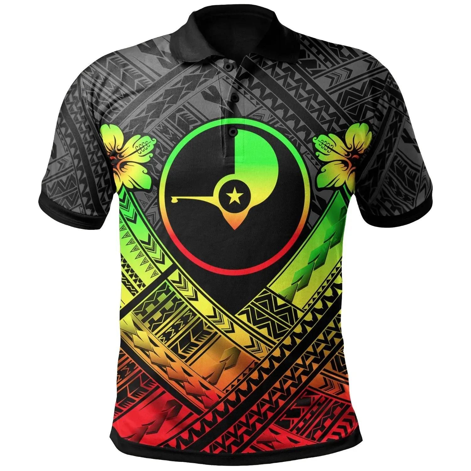 Yap Polynesian Polo Shirt - Yap Reggae Seal Camisole Hibiscus Style - BN18 Yap Polynesian Polo Shirt - Yap Reggae Seal Camisole Hibiscus Style - BN18