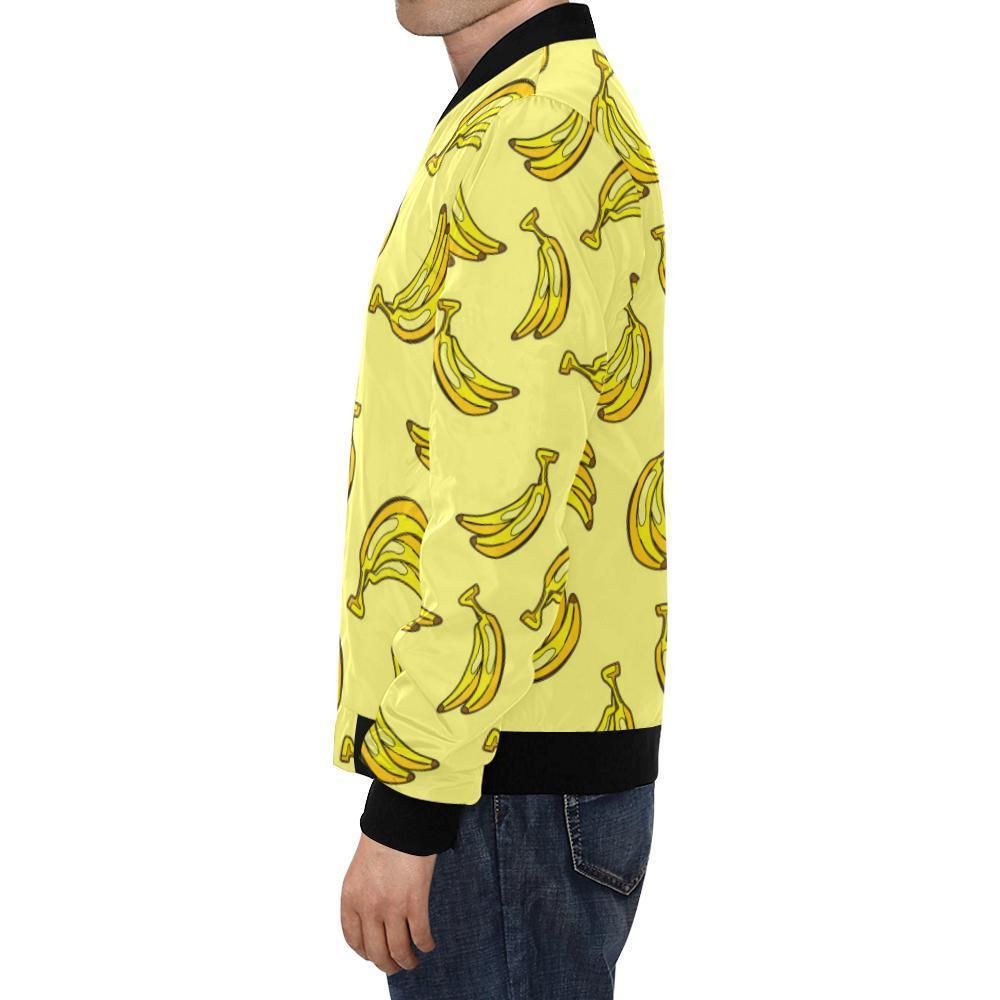 Yellow-Banana-Pattern-Print-Mens-Bomber-Jacket-1