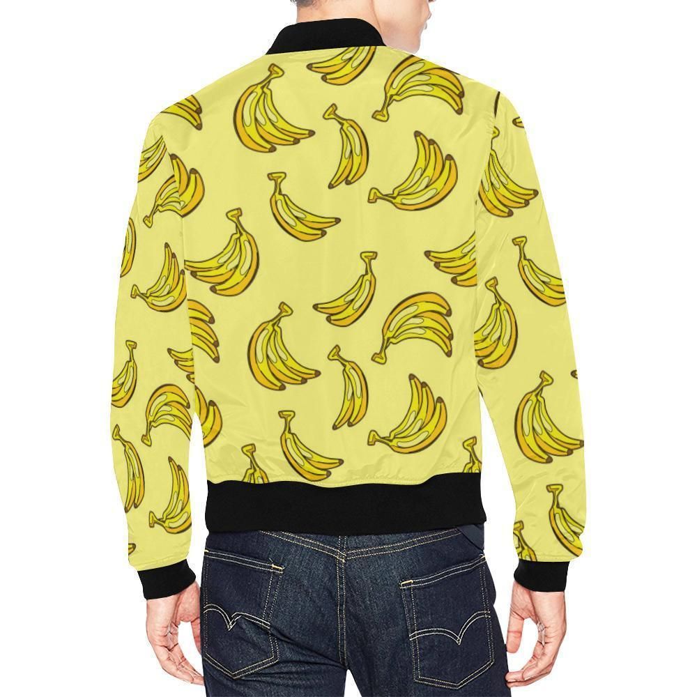 Yellow-Banana-Pattern-Print-Mens-Bomber-Jacket-2