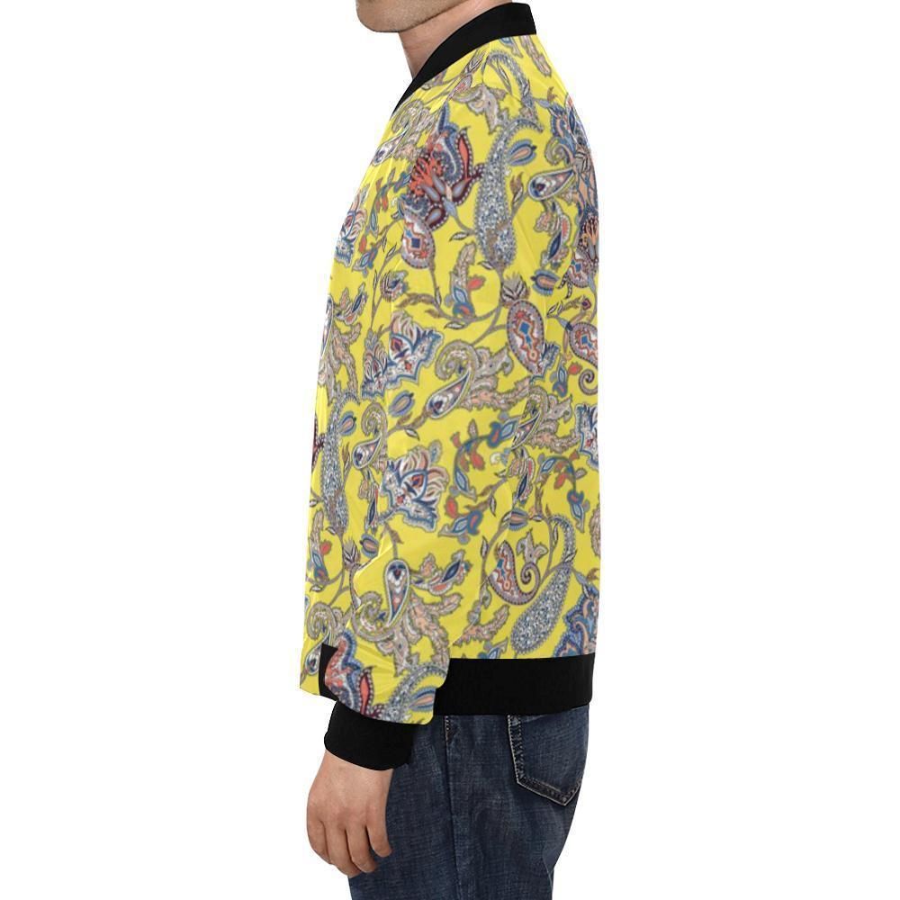Yellow-Paisley-Pattern-Print-Mens-Bomber-Jacket-1