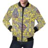 Yellow Paisley Pattern Print Mens Bomber Jacket
