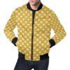 Yellow White Polka dot Pattern Print Mens Bomber Jacket