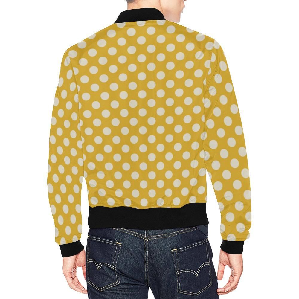 Yellow-White-Polka-dot-Pattern-Print-Mens-Bomber-Jacket-2