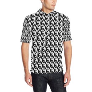 Yin Yang Classic Pattern Design Print Men Polo Shirt