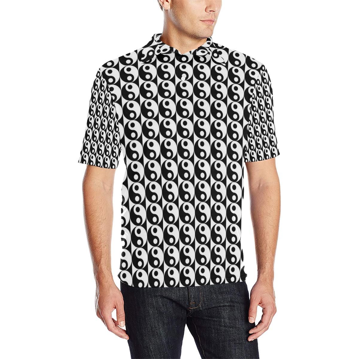 Yin Yang Classic Pattern Design Print Men Polo Shirt Yin Yang Classic Pattern Design Print Men Polo Shirt