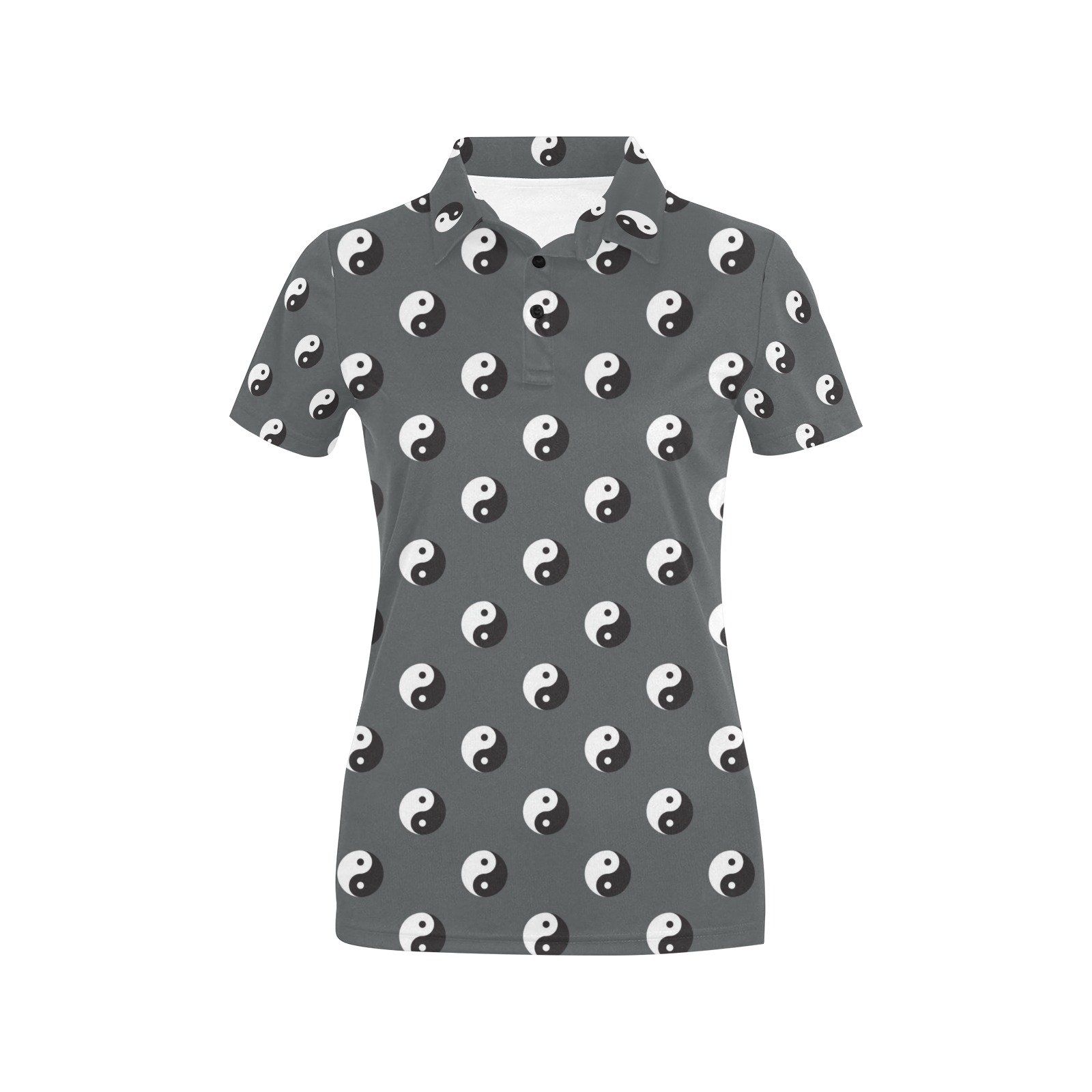 Yin Yang Print Design Lks303 Women'S Polo Shirt Yin Yang Print Design Lks303 Women'S Polo Shirt