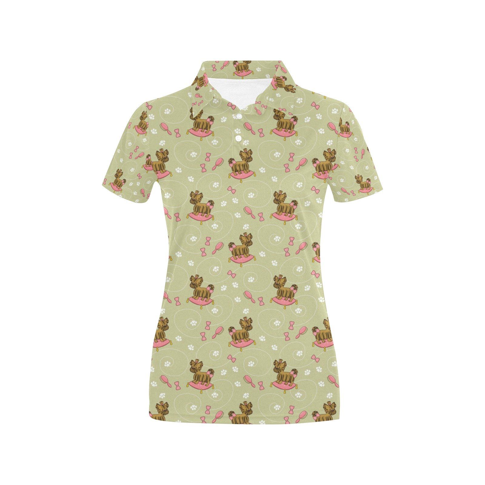 Yorkshire Cute Terriers Print Design Lks301 Women'S Polo Shirt Yorkshire Cute Terriers Print Design Lks301 Women'S Polo Shirt