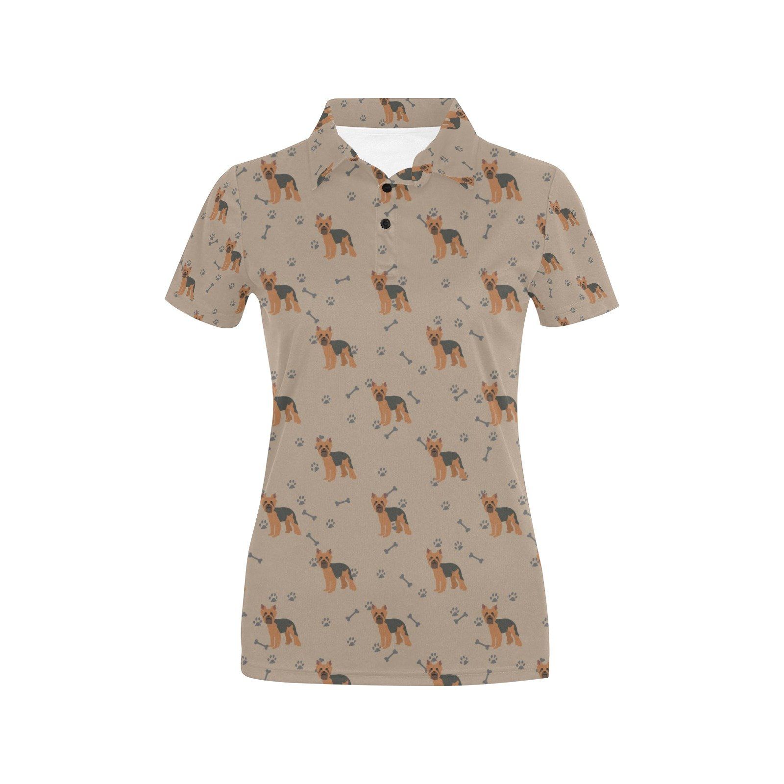 Yorkshire Terriers Print Design Lks305 Women'S Polo Shirt Yorkshire Terriers Print Design Lks305 Women'S Polo Shirt