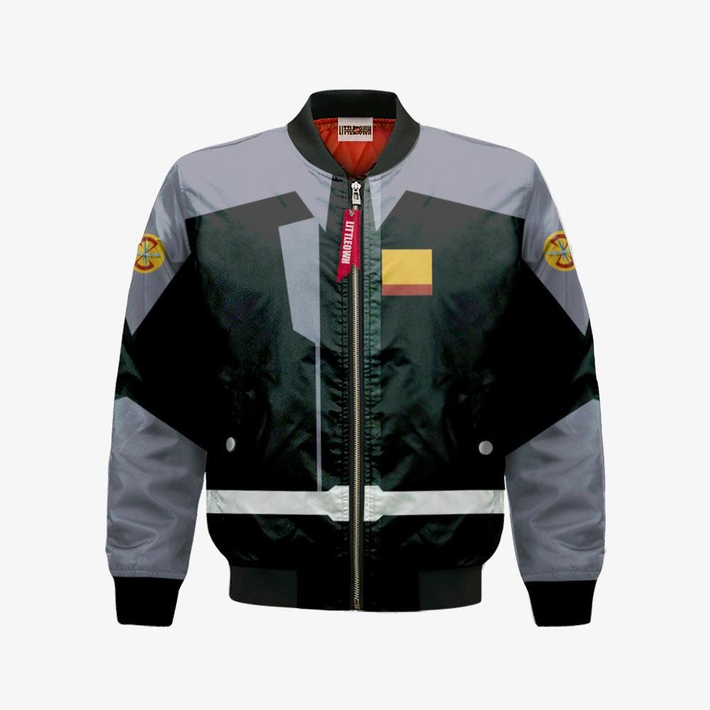 ZAnimeT Bomber Jacket Custom Gundam Black Uniform Cosplay Costumes Bomber Jacket ZAnimeT Bomber Jacket Custom Gundam Black Uniform Cosplay Costumes Bomber Jacket