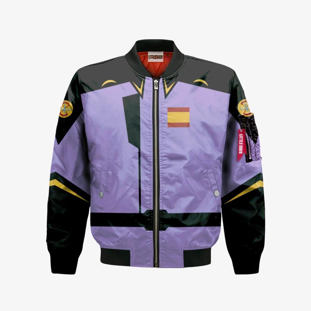 ZAnimeT Bomber Jacket Custom Gundam Uniform Lavender Cosplay Costumes Bomber Jacket ZAnimeT Bomber Jacket Custom Gundam Uniform Lavender Cosplay Costumes Bomber Jacket