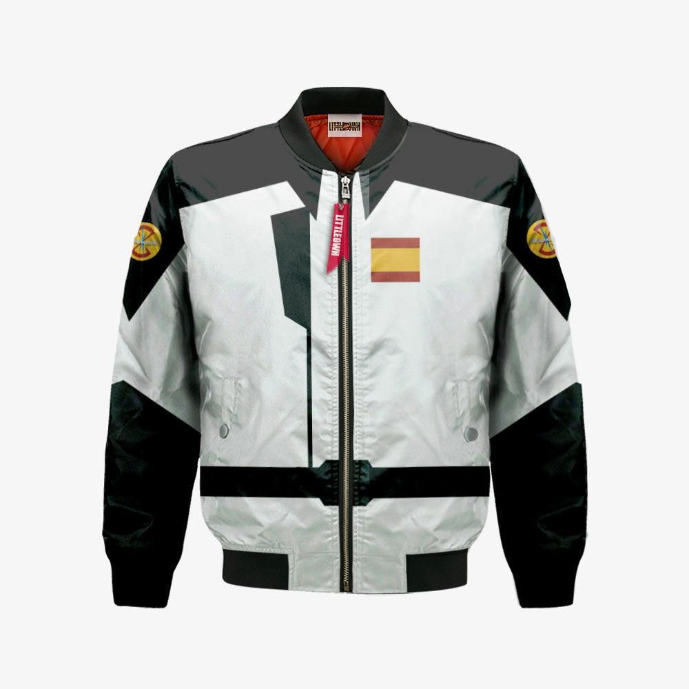 ZAnimeT Bomber Jacket Custom Gundam White Uniform Cosplay Costumes Bomber Jacket ZAnimeT Bomber Jacket Custom Gundam White Uniform Cosplay Costumes Bomber Jacket