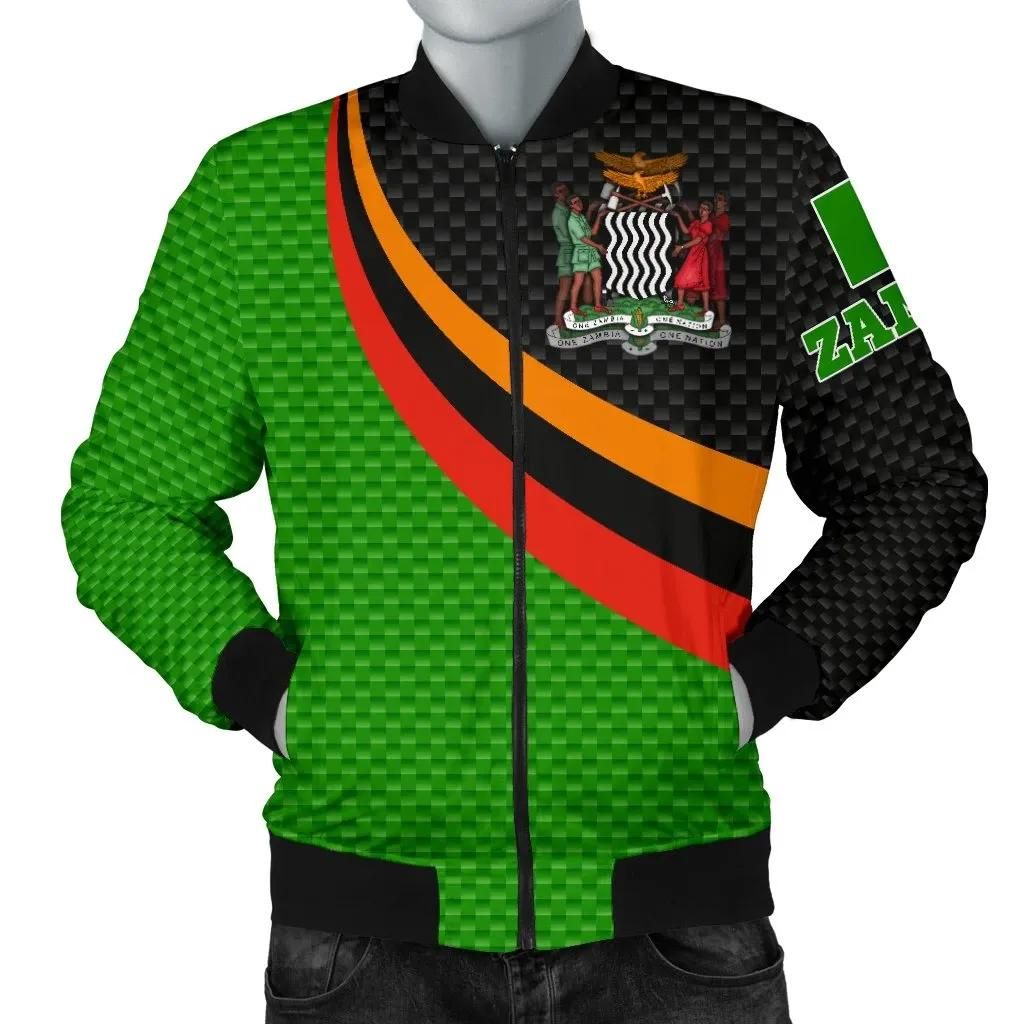 Zambia Men's Bomber Jacket -Zambia Flag and Coat Of Arms - BN18 Bomber Jacket Zambia Men's Bomber Jacket -Zambia Flag and Coat Of Arms - BN18 Bomber Jacket
