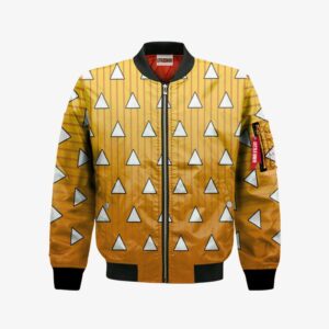 Zenitsu Agatsuma Pattern Bomber Jacket Custom KNY Cosplay Costumes Bomber Jacket