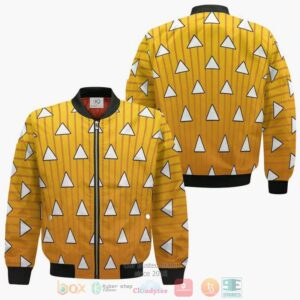 Zenitsu Agatsuma Pattern Demon Slayer Anime Cosplay Costume Bomber Jacket