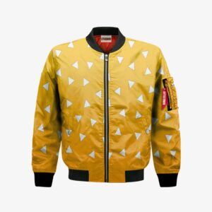 Zenitsu Pattern Bomber Jacket Custom KNY Cosplay Costumes Bomber Jacket