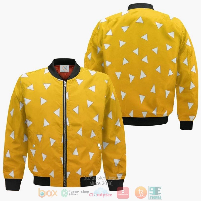 Zenitsu Pattern Demon Slayer Anime Cosplay Costume Bomber Jacket Zenitsu Pattern Demon Slayer Anime Cosplay Costume Bomber Jacket
