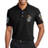 Zero Fck Given Skull Roses Polo Shirt