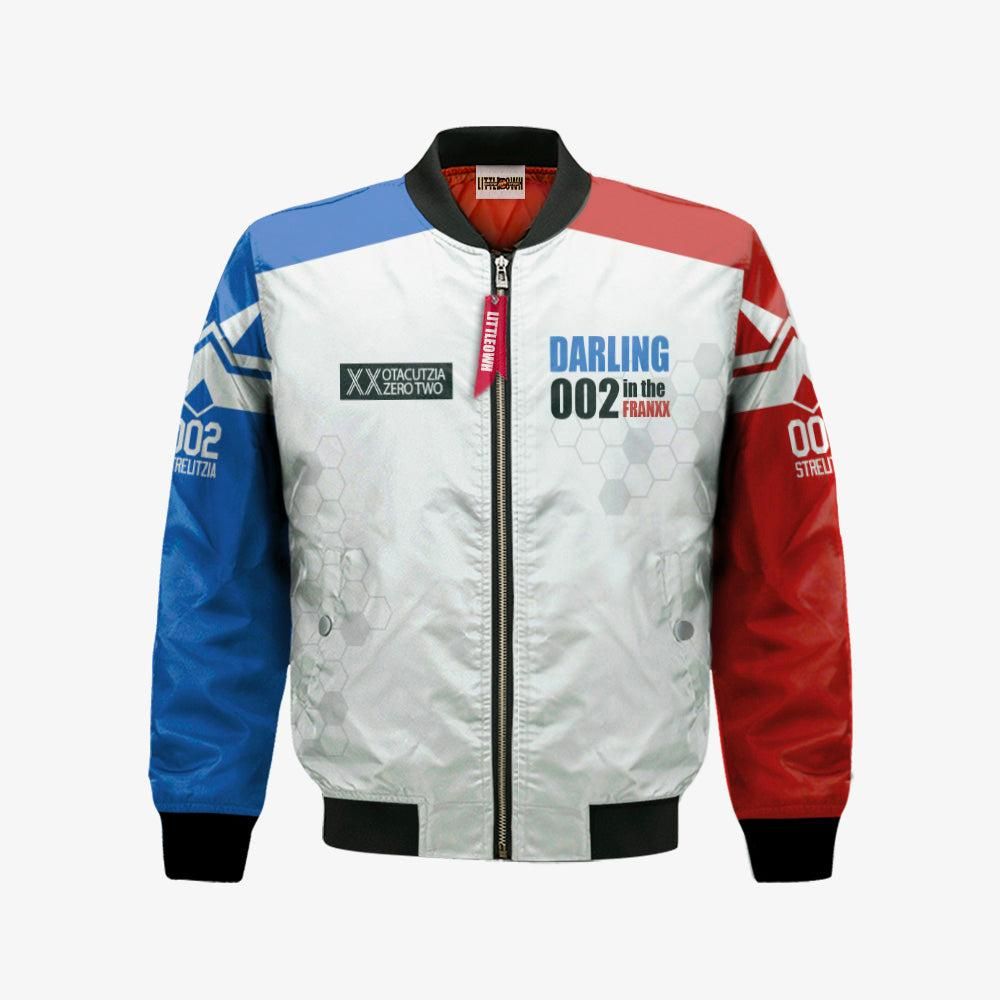 Zero Two Darling In The Franxx Bomber Jacket Custom White Cosplay Costumes Bomber Jacket Zero Two Darling In The Franxx Bomber Jacket Custom White Cosplay Costumes Bomber Jacket