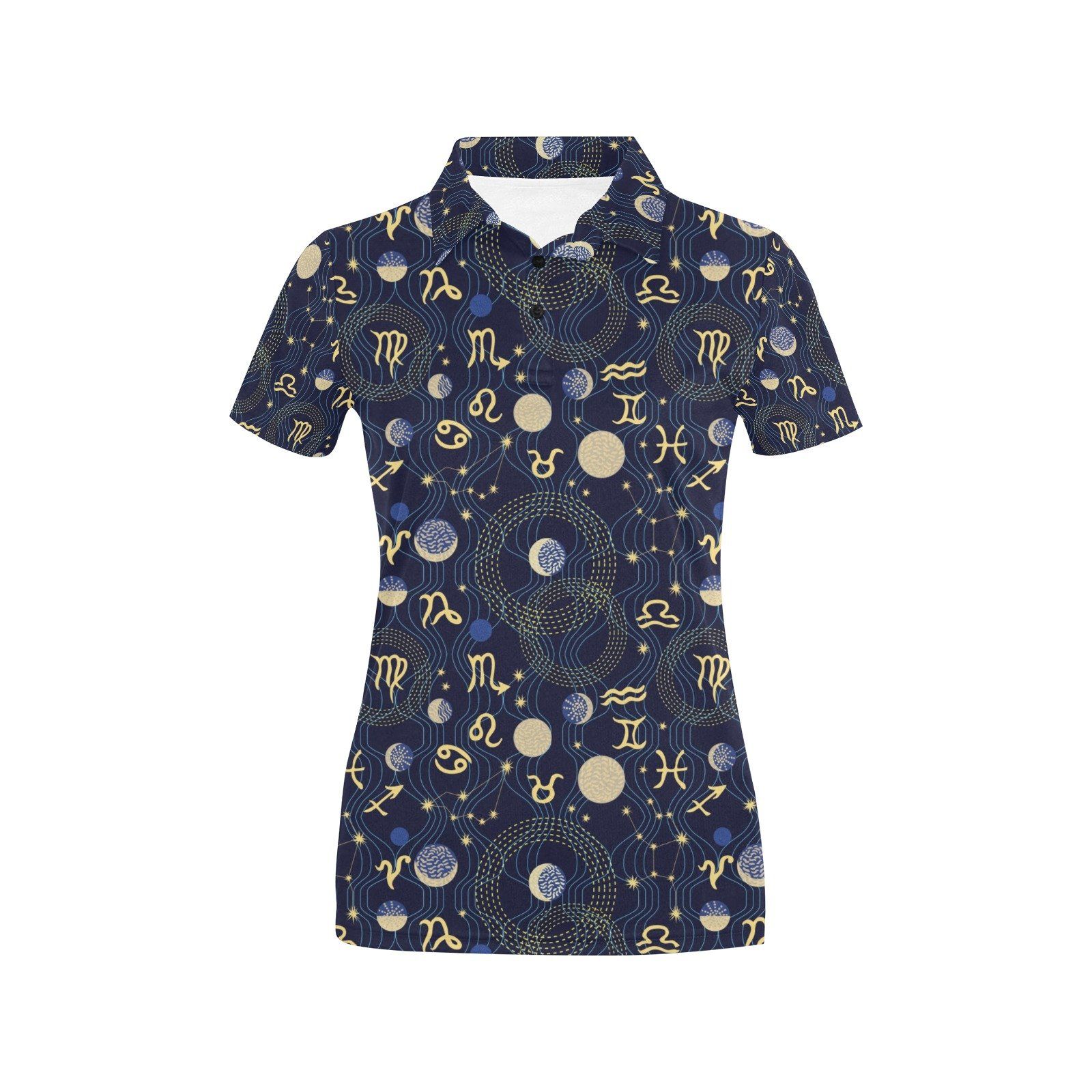 Zodiac Print Design Lks302 Women'S Polo Shirt Zodiac Print Design Lks302 Women'S Polo Shirt