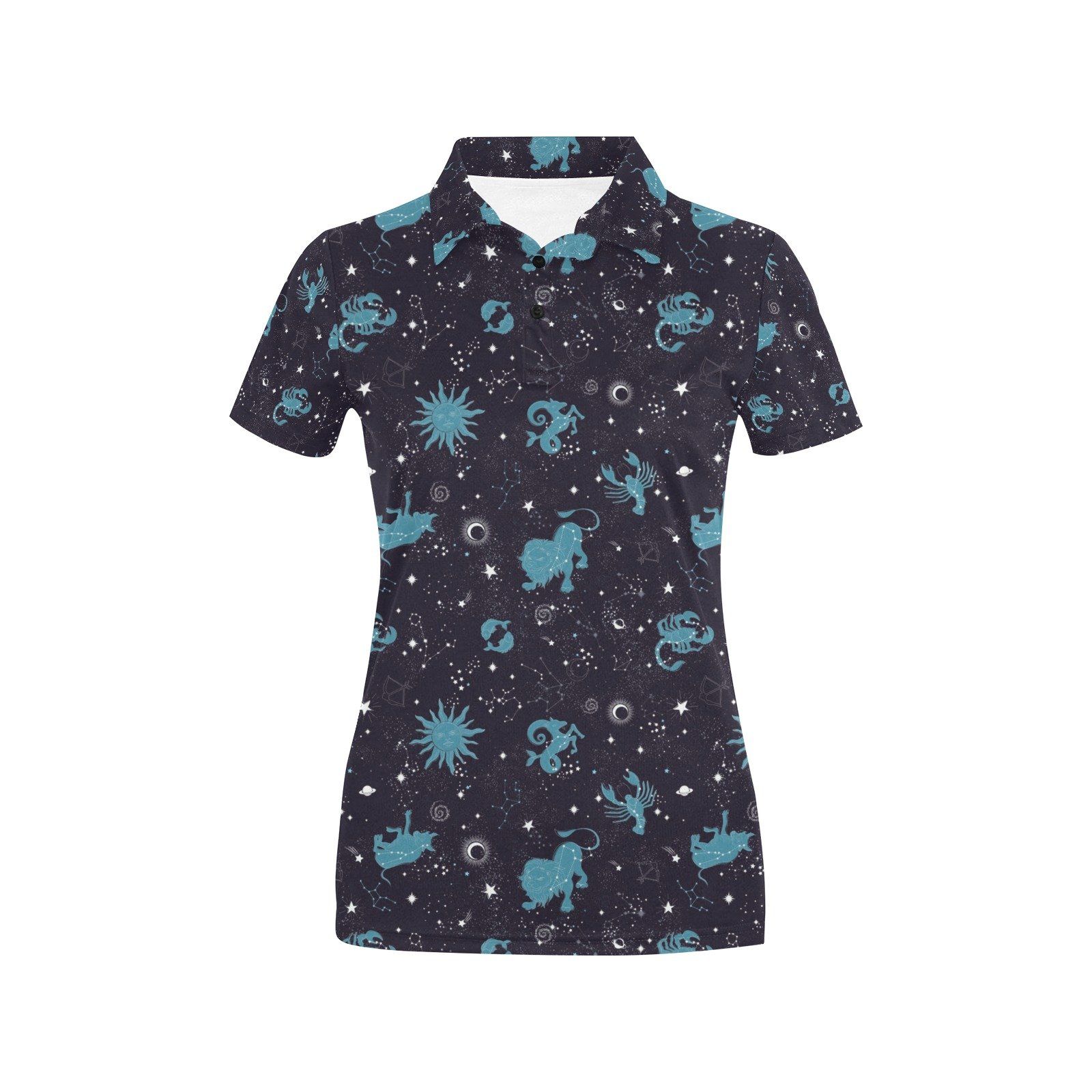 Zodiac Print Design Lks303 Women'S Polo Shirt Zodiac Print Design Lks303 Women'S Polo Shirt