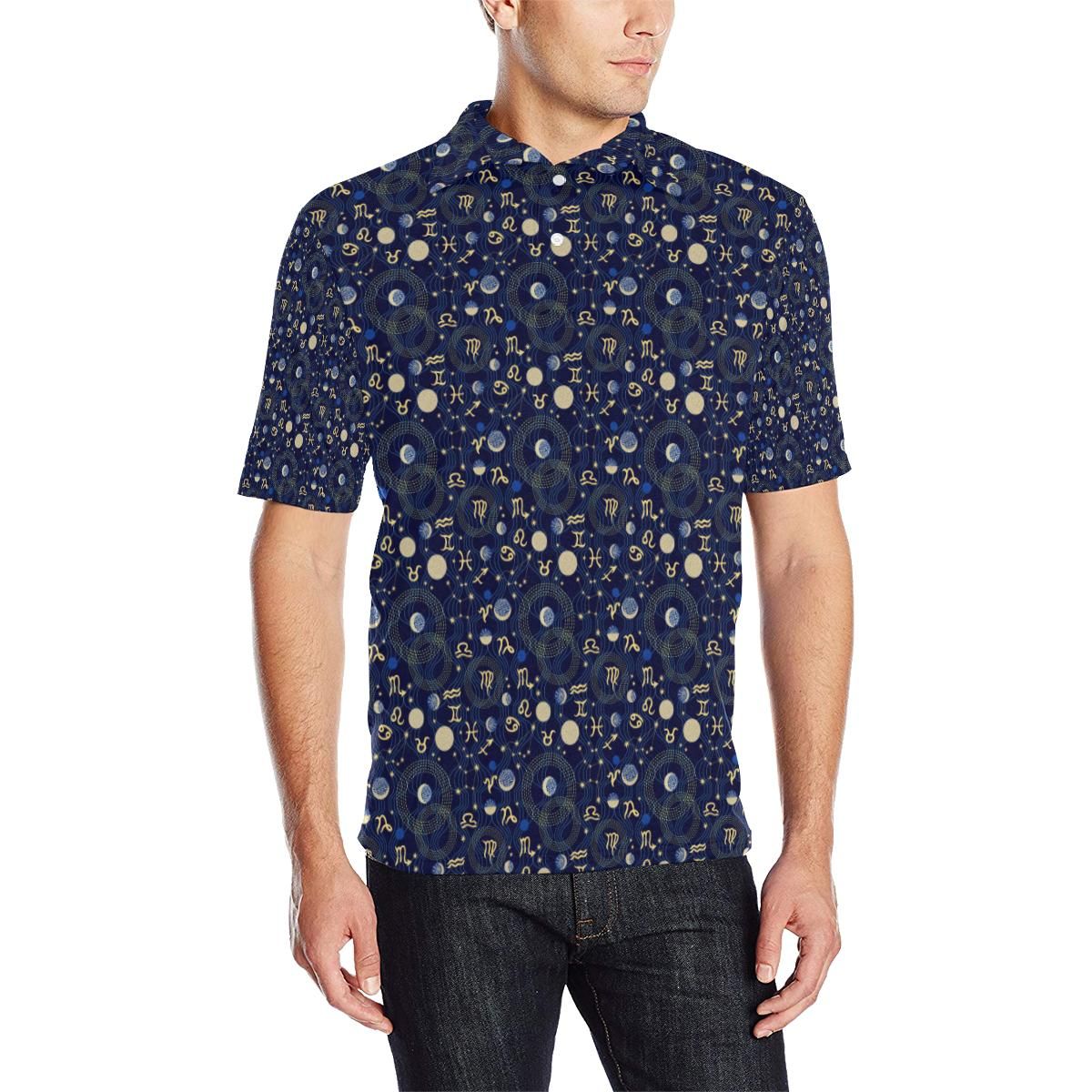 Zodiacthemed Design Print Men Polo Shirt Zodiacthemed Design Print Men Polo Shirt