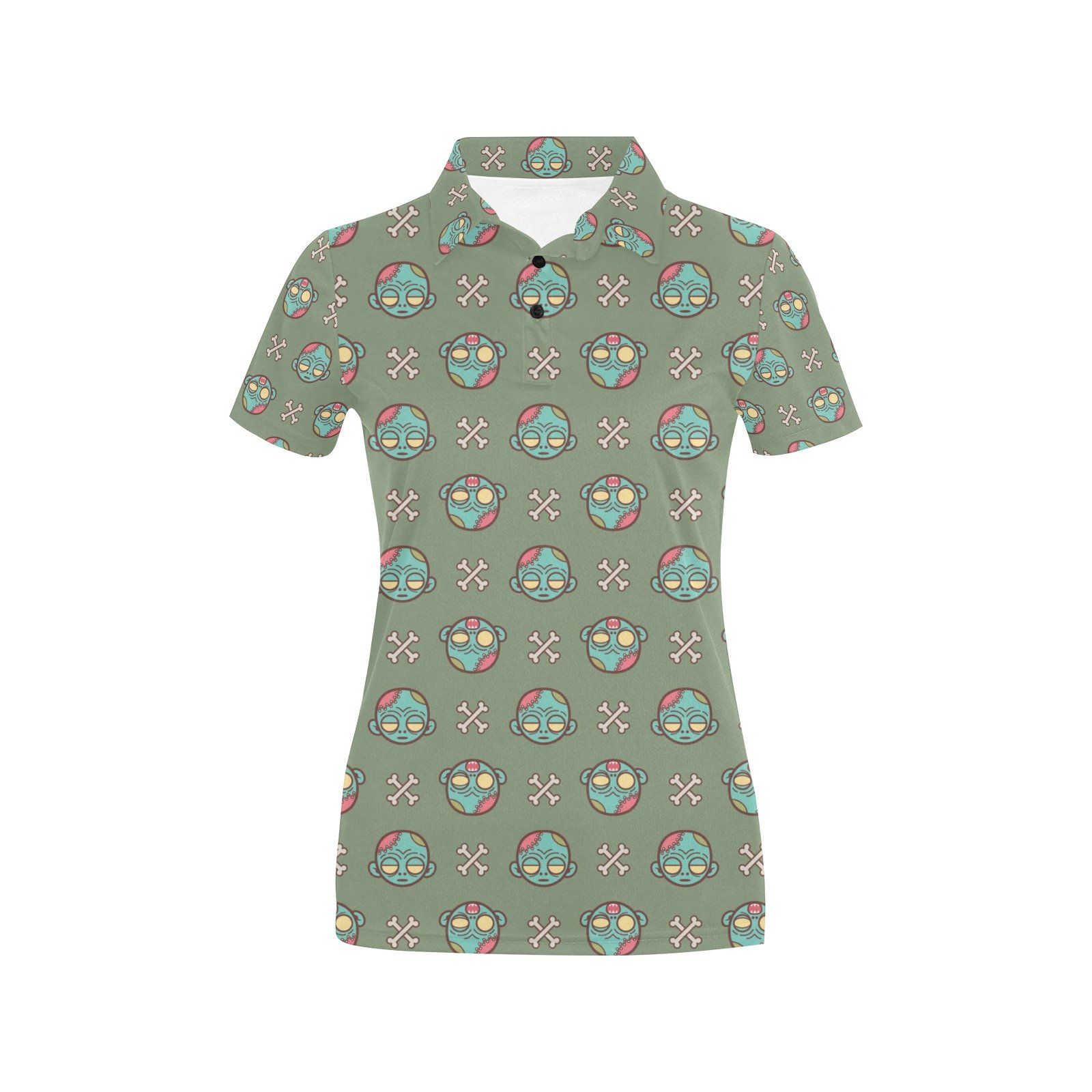 Zombie Print Design Lks301 Women'S Polo Shirt Zombie Print Design Lks301 Women'S Polo Shirt