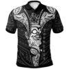 bCook Islands Custom Personalized Polo Shirt - Polynesian Tiki Warrior Style White - BN29