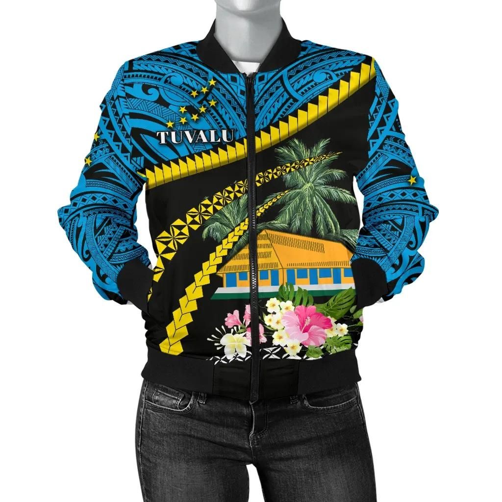 bTuvalu Ellice Maneapa Women Bomber Jacket - Road to Hometown K4 Bomber Jacket bTuvalu Ellice Maneapa Women Bomber Jacket - Road to Hometown K4 Bomber Jacket